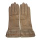 Leather gloves of lamb and wool sand "MARIA"
