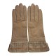 Leather gloves of lamb and wool sand "MARIA"