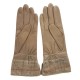 Leather gloves of lamb and wool sand "MARIA"
