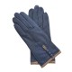 Leather gloves of lamb damson and sand "MARGUERITTE"