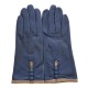 Leather gloves of lamb damson and sand "MARGUERITTE"