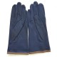 Leather gloves of lamb damson and sand "MARGUERITTE"