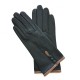 Leather gloves of lamb red and black "MARGUERITTE"