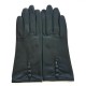 Leather gloves of lamb black "MARGUERITTE"