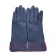 Gants en cuir d'agneau prune et hot pink "FENELON".