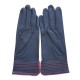 Gants en cuir d'agneau prune et hot pink "FENELON".