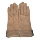 Leather gloves of lamb sand and black "FENELON"