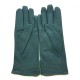 Leather gloves of lamb green and clover "FENELON"