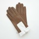 Leather gloves of lamb sand and white "JOSEPHA"