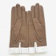 Gants en cuir d'agneau sable et blanc "JOSEPHA".