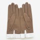 Leather gloves of lamb sand and white "JOSEPHA"