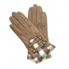 Leather gloves of lamb and wool sand "JOSEPHA"