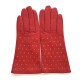 Leather gloves of lamb pj red maize "SEREN".