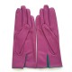 Gants en cuir d'agneau vert et hot pink "CONTRASTO".