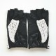 Leather mittens of lamb and cotton hooks black and white "MICHA".