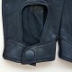Leather mittens of lamb navy blue "PILOTE".