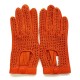 Leather gloves of lamb, cotton hook orange "ALFREDINE".