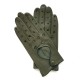 Leather gloves of lamb khaki "MARTINE".