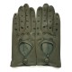 Gants en cuir d'agneau kaki "MARTINE".