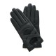 Leather gloves of lamb black "ANASTASIE"