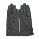 Gants en cuir d'agneau noir "ANASTASIE".