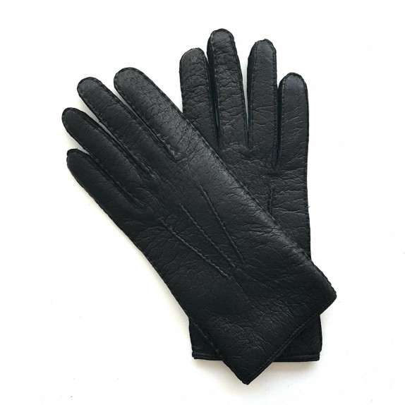 Leather Gloves of peccary black "PAUL".