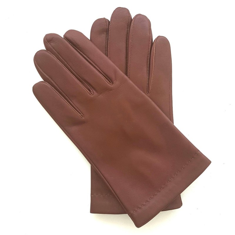Leather Gloves of Lamb English Tan Raphaël Lining Silk.