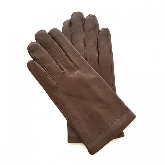 Gants en cuir d'agneau chocolat "RAPHAËL".