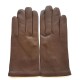 Leather gloves of lamb chocolate "RAPHAËL".