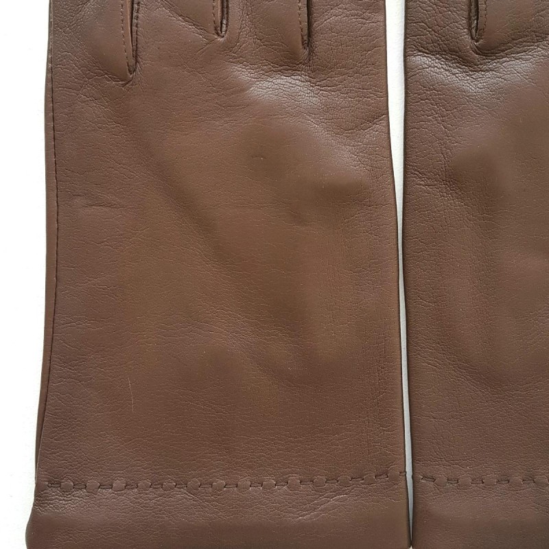 Gants homme en cuir d'agneau Chocolat