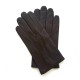 Gants en cuir d'agneau chocolat "HENRI".