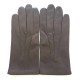 Leather gloves of lamb chocolate "HENRI"