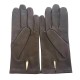 Leather gloves of lamb chocolate "HENRI"