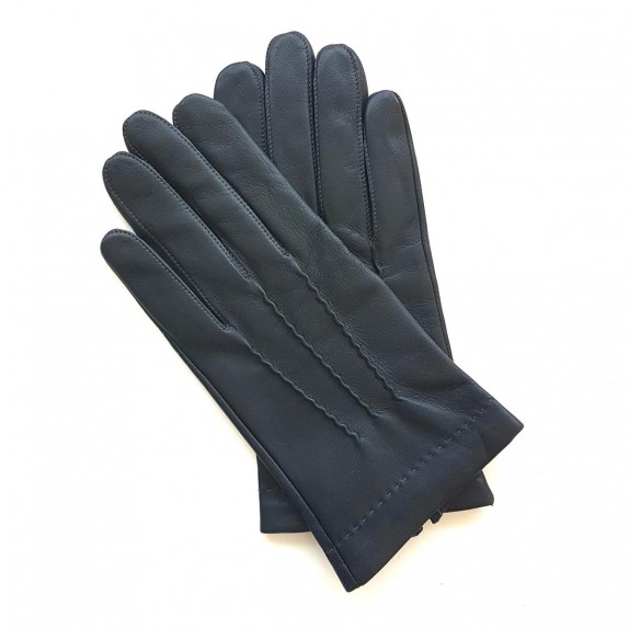 Gants en cuir d'agneau navy et charcoal "HENRI".