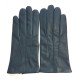 Leather gloves of lamb navy and charcoal "HENRI"