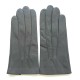 Gants en cuir d'agneau charcoal et caramel "HENRI".