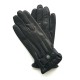 Gants en cuir d'agneau noir "JULES".