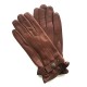 Gants en cuir d'agneau chocolat "JULES".