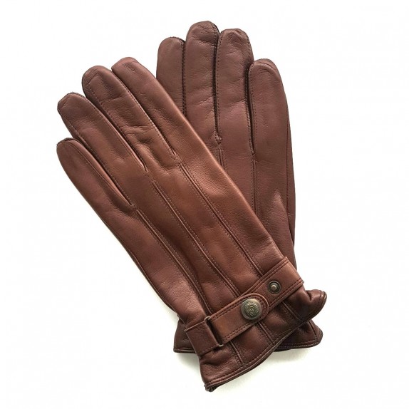 Leather gloves of lamb chocolate "JULES"