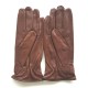 Leather gloves of lamb chocolate "JULES"
