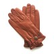 Gants en cuir d'agneau cognac "JULES".