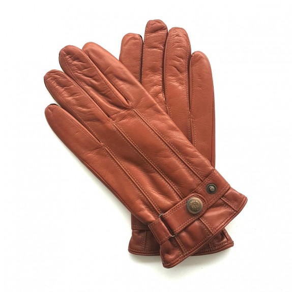 Leather gloves of lamb cognac "JULES"