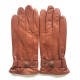 Gants en cuir d'agneau cognac "JULES".