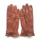 Gants en cuir d'agneau cognac "JULES".