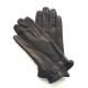 Gants en cuir d'agneau marron "JULES".
