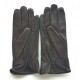 Gants en cuir d'agneau marron "JULES".