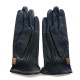 Leather gloves of lamb black and sand "JULES"