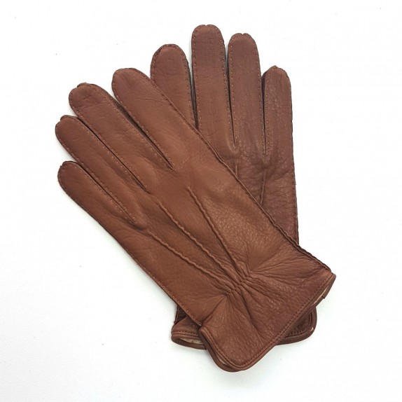 Leather gloves of deer chocolate " MARC "