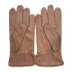 Gants en cuir de cerf chocolat " MARC ".