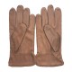 Leather gloves of deer chocolate " MARC "